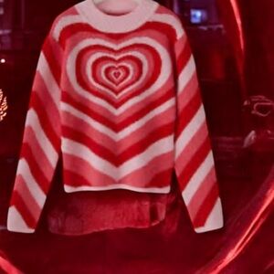 CIDER Valentine’s Day Lovecore  Heart Wave Knit Sweater L